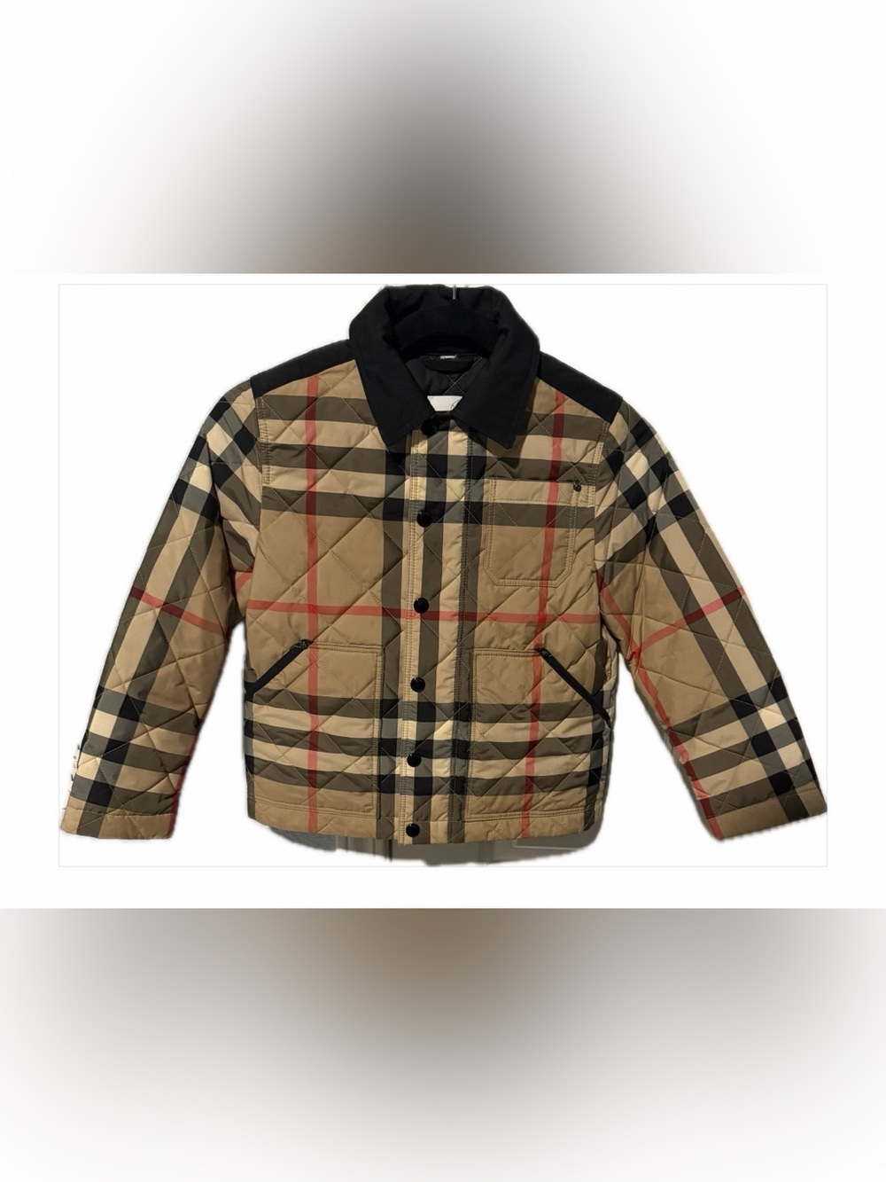 Burberry Check Diamond Quilted Jacket- 100% Authentic- size 8Y